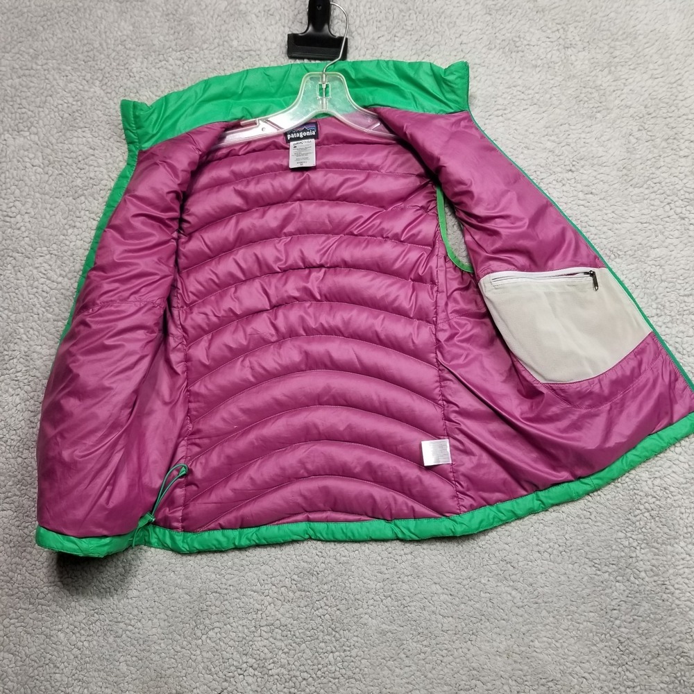 Patagonia Puffer Vest Womens Medium Green Full Zip Goose Down Lightweight Pocket - Picture 6 of 16